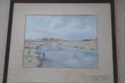 Watercolour by Captain J. D. Guille 'The River Slaney'