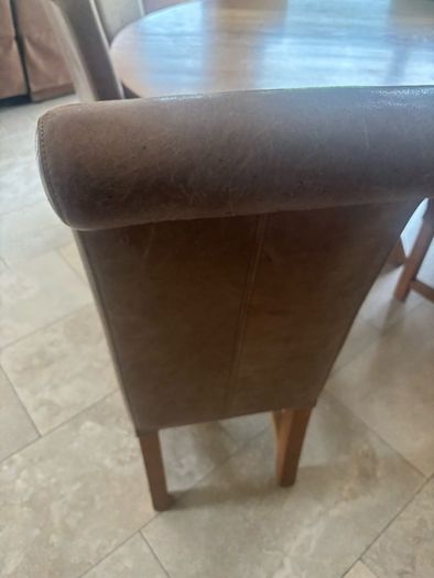 Solid Oak Table and 8 leather chairs