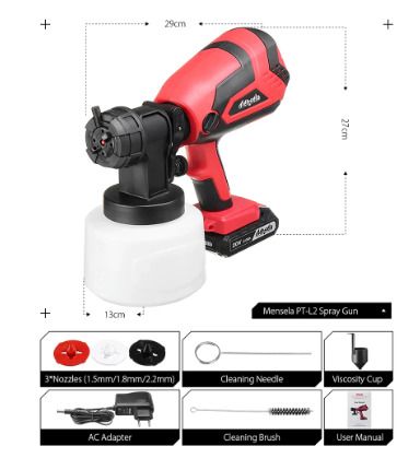 BRAND NEW 350W 20V Electric Paint Spray Gun With Three Nozzles 1000ml Large Capacity Paint Sprayer For Home Painting Sprayer Gun Airbrush