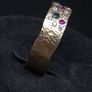Vintage 9ct Gold Sapphire Ruby Diamond Textured Ring Size 54 Image 4