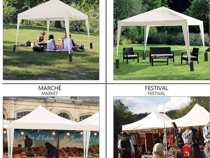 3x3m Pop Up Gazebo with 4 Leg Weight Bags, Folding Party Tent for Garden Outdoor, White (FREE POSTAGE)