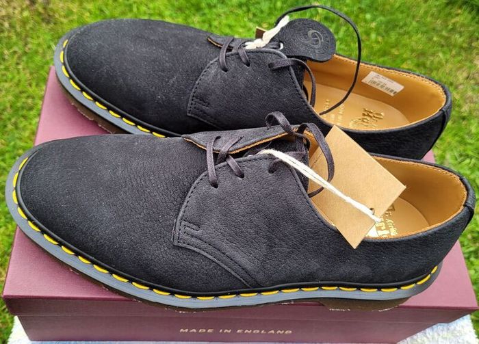 Brand New Dr Martens Made in England Grey Nubuck Leather Shoes - Size 8 UK