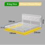 Floating King Metal Bed Frame with LED Lights & USB Charging Station, 150x200cmMetal Image 5