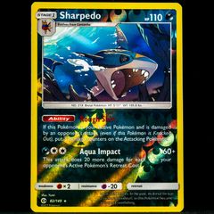 Sharpedo 82/149 Reverse Holo Rare Trainer Sun and Moon Base Set Pokemon Cards