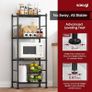 Storage Shelves - 4 Tier Sturdy Metal Garage Shelving Unit with Adjustable Leveling Feet, Space-Saving Shelves Organizer for Pantry, Laundry, Kitchen, 46.5 x 32.0 x 112 cm, Black Image 5