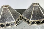 Pair of Tiffany style glass lampshades