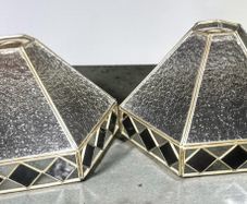 Pair of Tiffany style glass lampshades