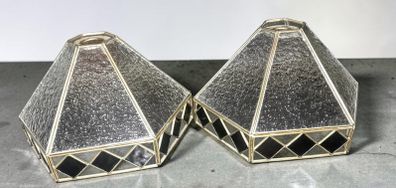 Pair of Tiffany style glass lampshades