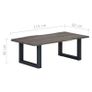 Coffee Table with Live Edges Grey 115x60x40cm Solid Acacia Wood Image 6