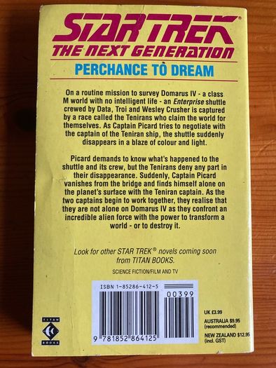 'Star Trek.Perchance To Dream' book