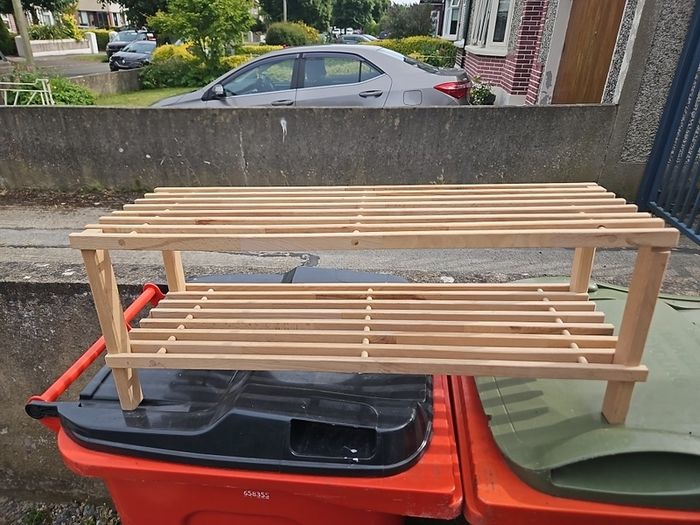 wooden shoe rack