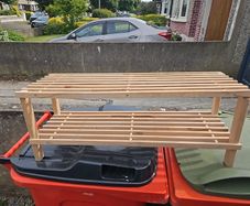 wooden shoe rack