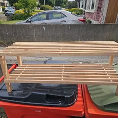 wooden shoe rack