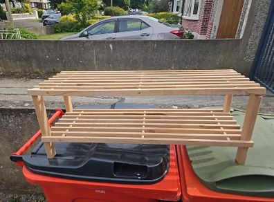 wooden shoe rack