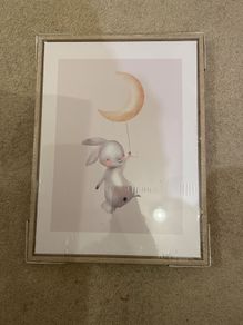 Flying Bunny picture. new in wrapping 30 x 40 cm.
