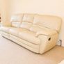 Cream Leather 3 +2 Recliner. Image 3