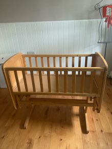 Handcrafted wooden rocking cot