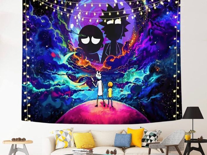 Rick And Morty Tapestry Wall Blanket For Living Room Bedroom Dorm Room Home Decor