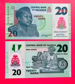 Nigeria  20 Naira  2006 Polymer / Plastic. (uncirculated )