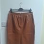 Tan leather column skirt Image 3