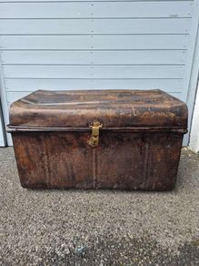 Vintage Metal Chest Trunk Box