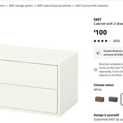 Pair of Ikea Eket Drawers Bedside Lockers