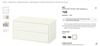 Pair of Ikea Eket Drawers Bedside Lockers