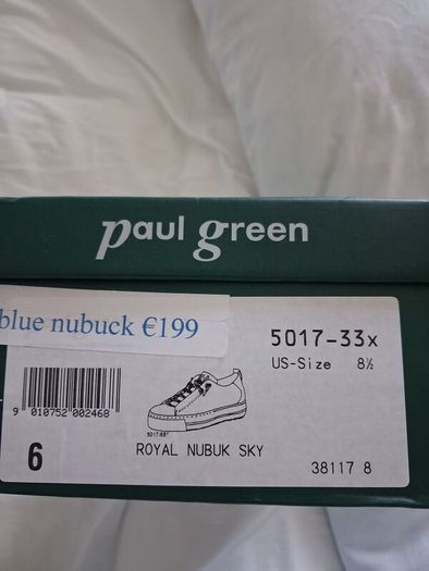 Paul Green Leather Sneakers - Light Blue - UK 6 - BNWT RRP 199