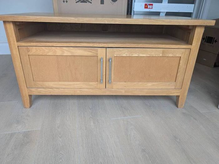 solid oak TV unit
