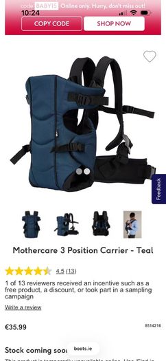 mothercare baby carrier