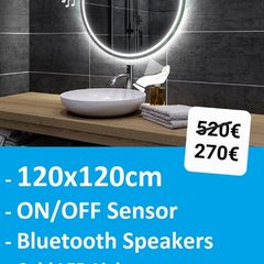 LED Bathroom Mirror Bluetooth Speakers 120cm