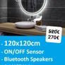 LED Bathroom Mirror Bluetooth Speakers Bright Light Makeup Image 2