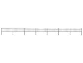 Garden Fence with Spear Top Steel 11.9x0.6 m Black
