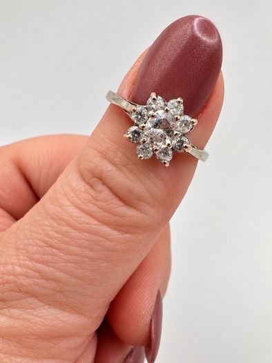 Vintage Marks & Spencer Sterling Silver Floral Cluster ring
