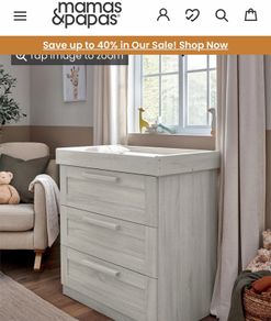 Atlas changing table mama's and papas in white/gray