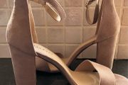 Size 7 New Nude/Beige Suede Heels by Boohoo
