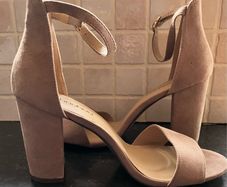 Size 7 New Nude/Beige Suede Heels by Boohoo