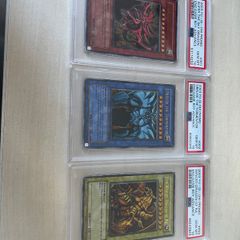 Yu-Gi-Oh Egyptian God Cards GBI PSA 10 Set Slifer Obelisk Ra