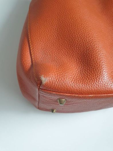 Orange Leather Handbag Similar To Tod's Handbag