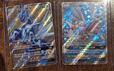 Palkia GX (119) & Dialga GX (125) Forbidden Light  full art pokemon cards