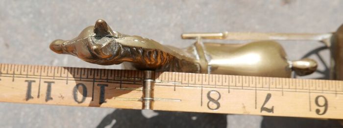 Horse Pulling a Carriage - Sculpture - figurine - statue - Vintage Solid Brass