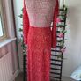 dress asos red & white v neckline long sleeved empire line dress size 14 Image 8