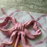 Large 13cm high x 10cm width metal bow hook in bubblegum pink with gold detail Image 2