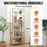 6 Tier Bamboo Bookshelf Display Storage Rack Organizer, Freestanding Image 2