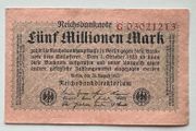 Germany 5 Million Mark 1923 Banknote