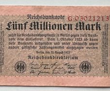 Germany 5 Million Mark 1923 Banknote
