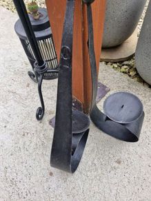 Black metal candle holders