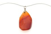 Vintage 925 Sterling Silver &amp; Carnelian Necklace
