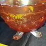 1920s Marigold Carnival Glass Bowl a Thistle and Thorn design, possibly manufactured by Sowerby Glass in the 1920s, no chips or cracks, Image 3