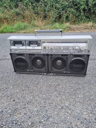 Vintage Sharp Boombox Gf-777z Stereo Double Metal Cassette Monster Ghettoblaster